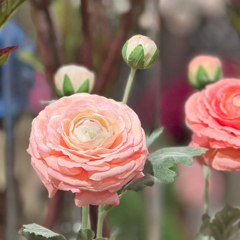 Real Touch Coral Ranunculus Stem