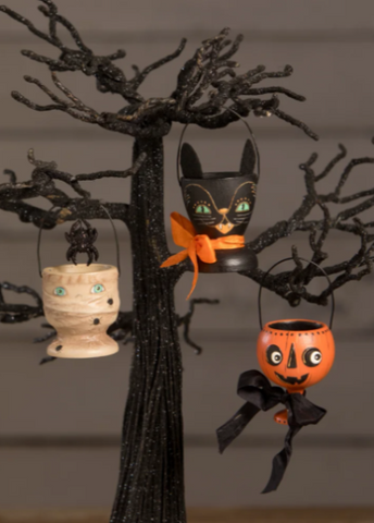 Resin Hand-Painted Black Cat Egg Cup