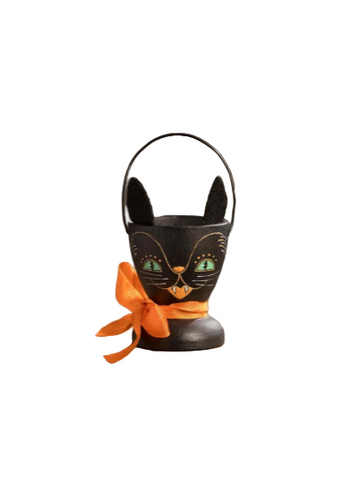 Resin Hand-Painted Black Cat Egg Cup