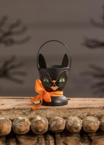 Resin Hand-Painted Black Cat Egg Cup