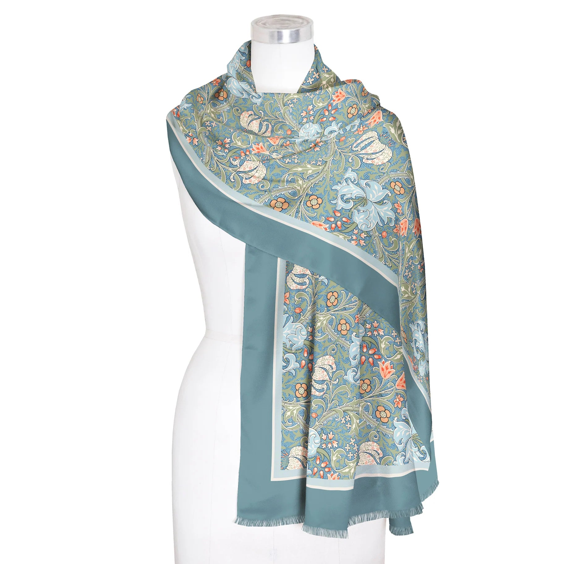 Silk Blend Shawl - William Morris in Golden Lily