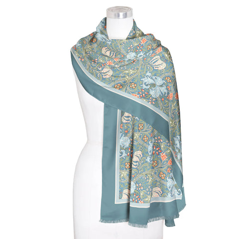 Silk Blend Shawl - William Morris in Golden Lily