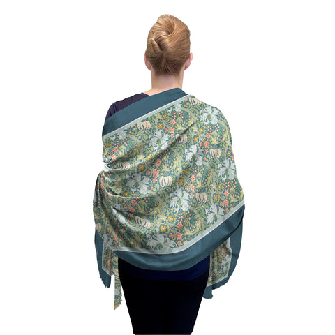 Silk Blend Shawl - William Morris in Golden Lily