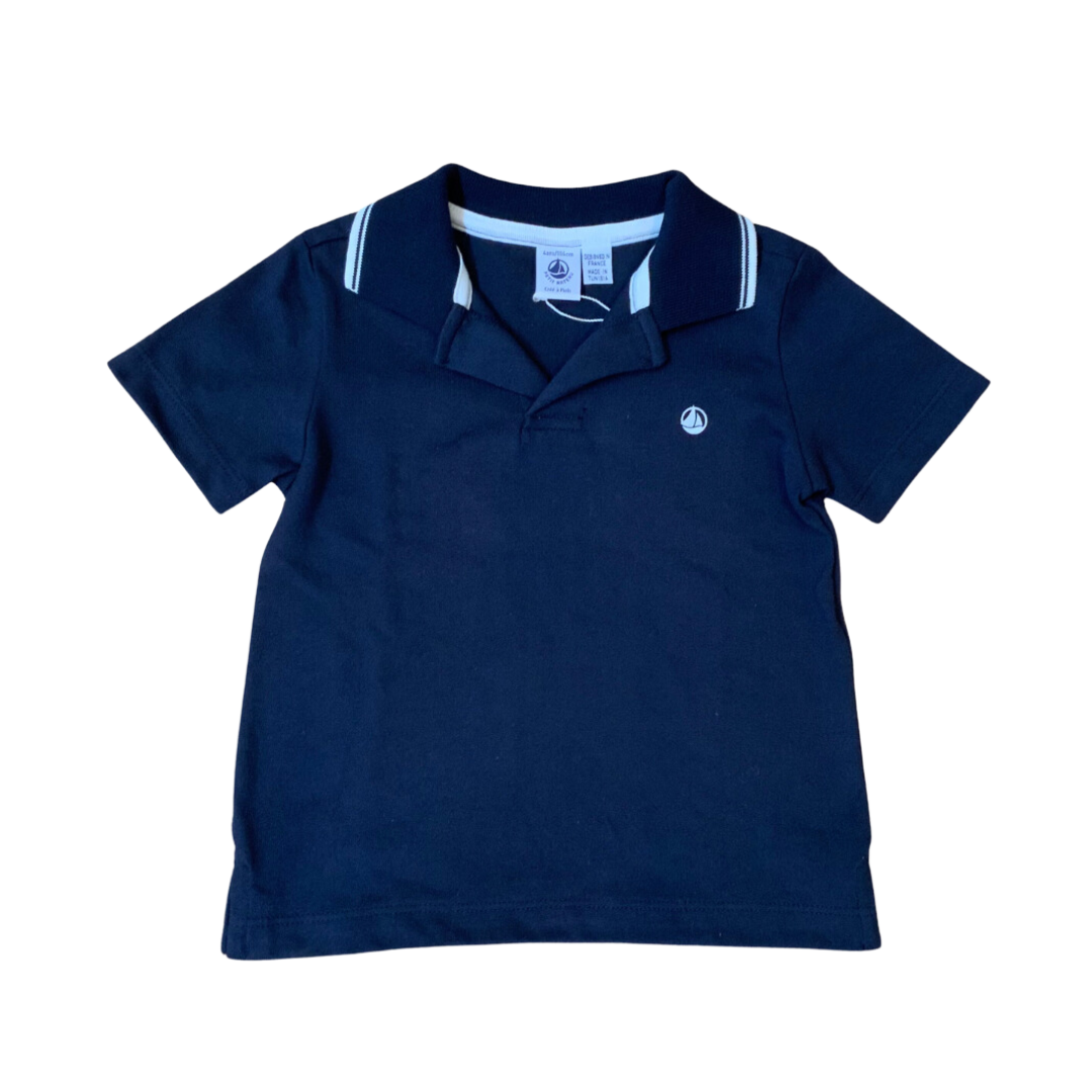 Short Sleeve Polo in Navy