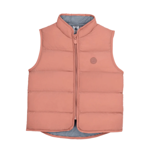 Sleeveless Zip Up Puffer Vest in Raspberry