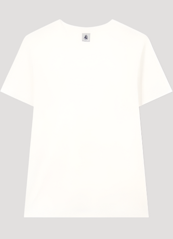 Solid Short Sleeve Crewneck Tee in White