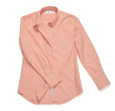 The 4.0 Striped Long Sleeve Shirt in Seville Orange