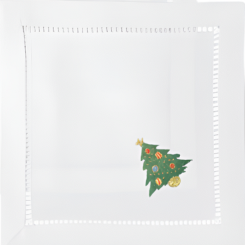 Ornament Tree Embroidered Cocktail Napkin Set