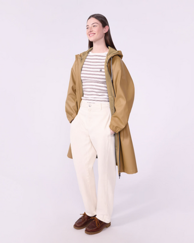 Essential Hooded Raincoat in Caramel + Colored Interior