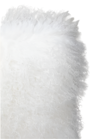 Mongolian Fur Pillow Cushion in White