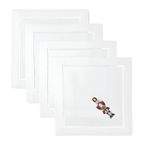 Nutcracker Embroidered Cocktail Napkin Set