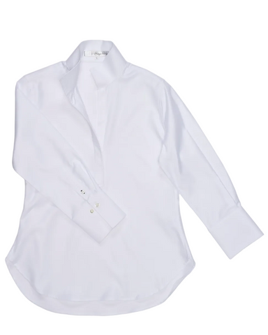 The Elsie Twill Weave Popover In White