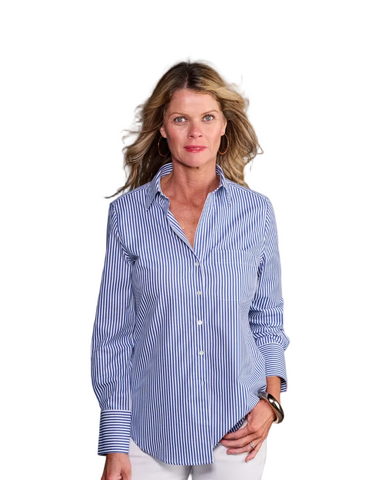 The Ivy Striped Shirt in Ball Point Blue