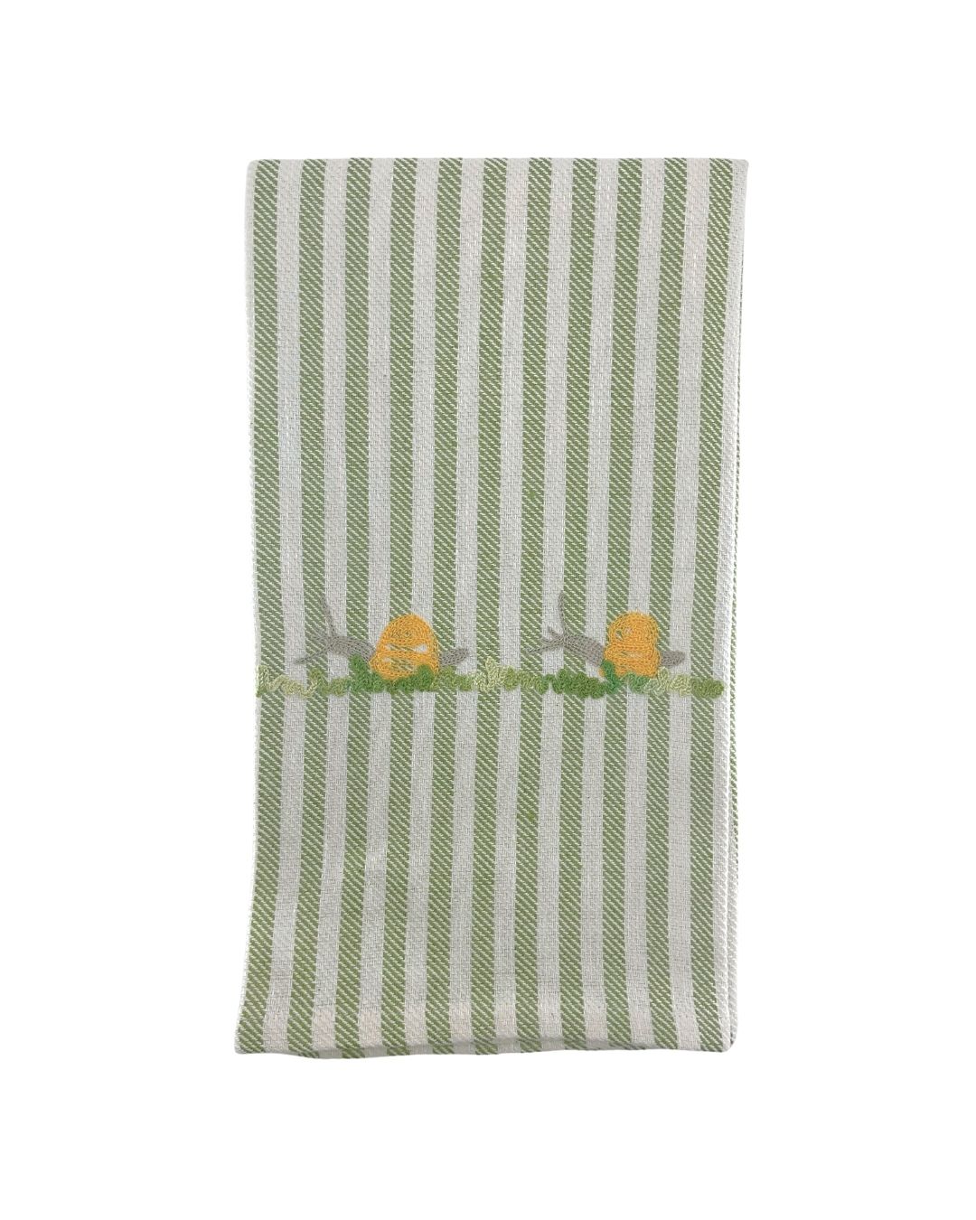 Snails Melograno Stripe Kitchen Towel in Apple