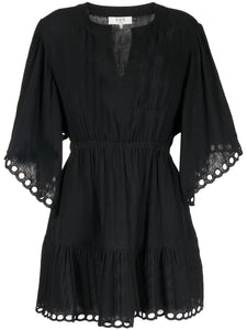 Solid Scallop Cover Up in Black