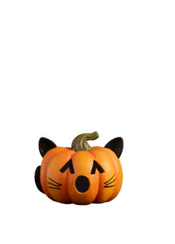 Resin Cat Pumpkin Luminary