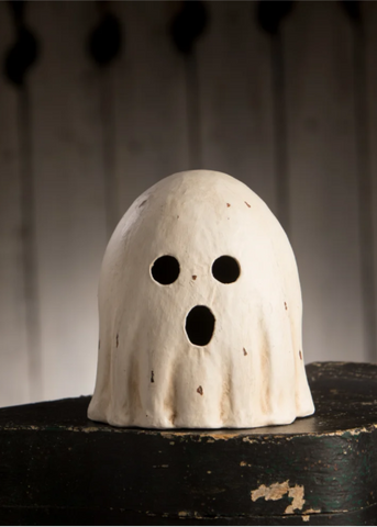 Surprised Ghost Papier Mache Luminary
