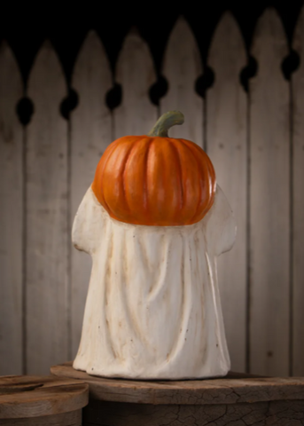 Papier Mache Ghost Jack O'Lantern