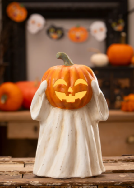 Papier Mache Ghost Jack O'Lantern
