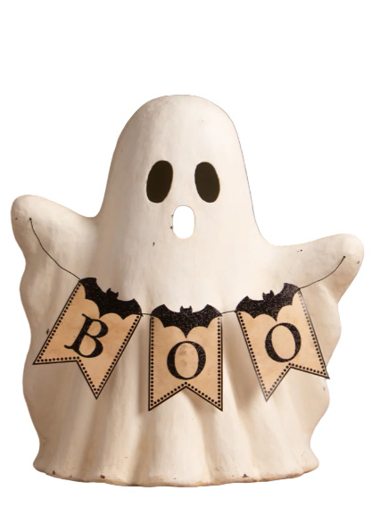 Boo Garland Ghost Papier Mache Luminary