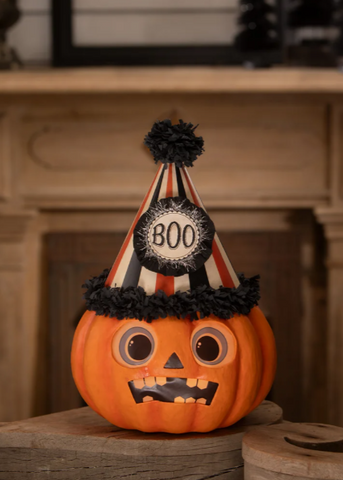 Papier Mache Boo Party Pumpkin
