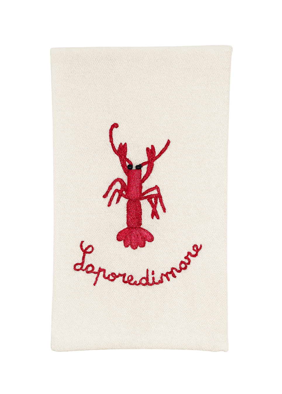 Taste Of The Sea Embroidered Cotton-Linen Kitchen Towel