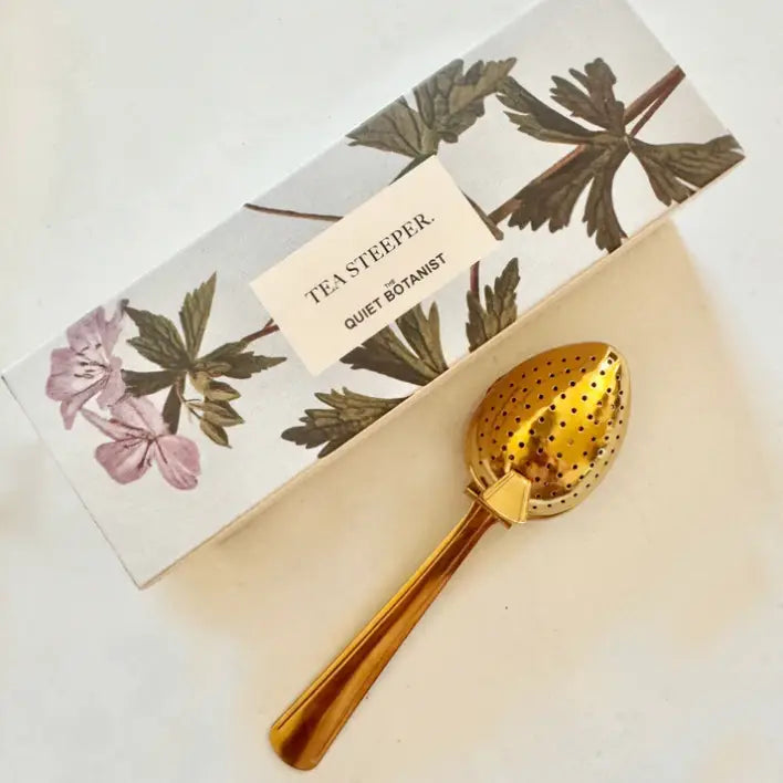 Gold Leaf Tea Steeper Spoon