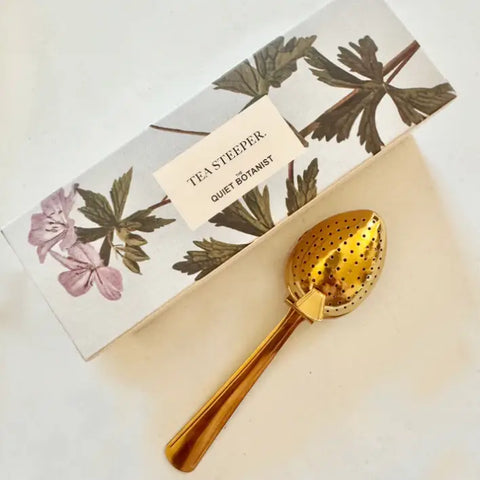 Gold Leaf Tea Steeper Spoon