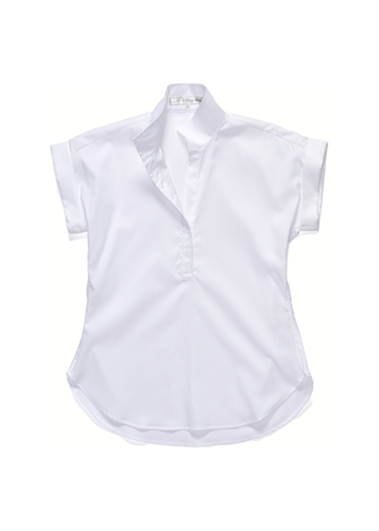 The Cap Sleeve League Popover in Crisp White