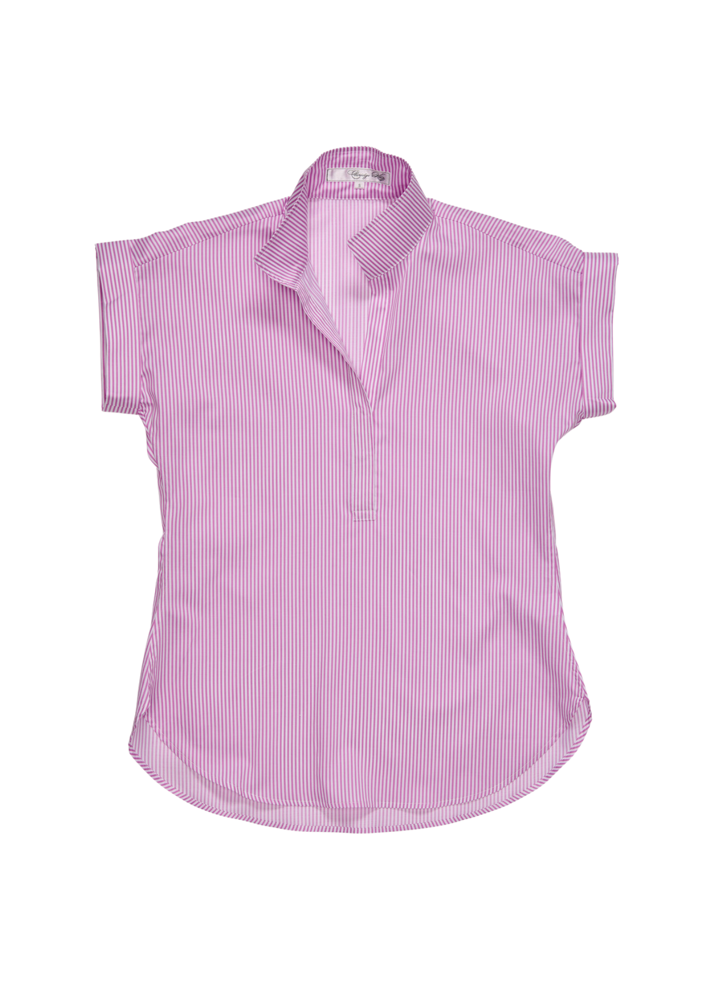 The Cap Sleeve Striped League Popover in Rose Pink