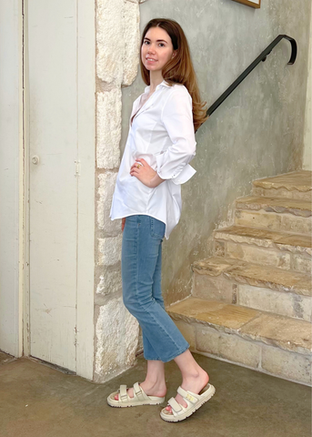 The Mod Long Sleeve Shirt in Crisp White