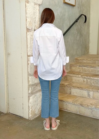 The Mod Long Sleeve Shirt in Crisp White