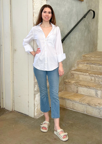 The Mod Long Sleeve Shirt in Crisp White