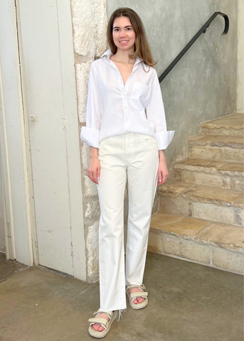 The Mod Long Sleeve Shirt in Crisp White