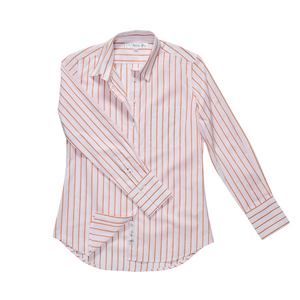 The Ivy Striped Shirt in Tangerine