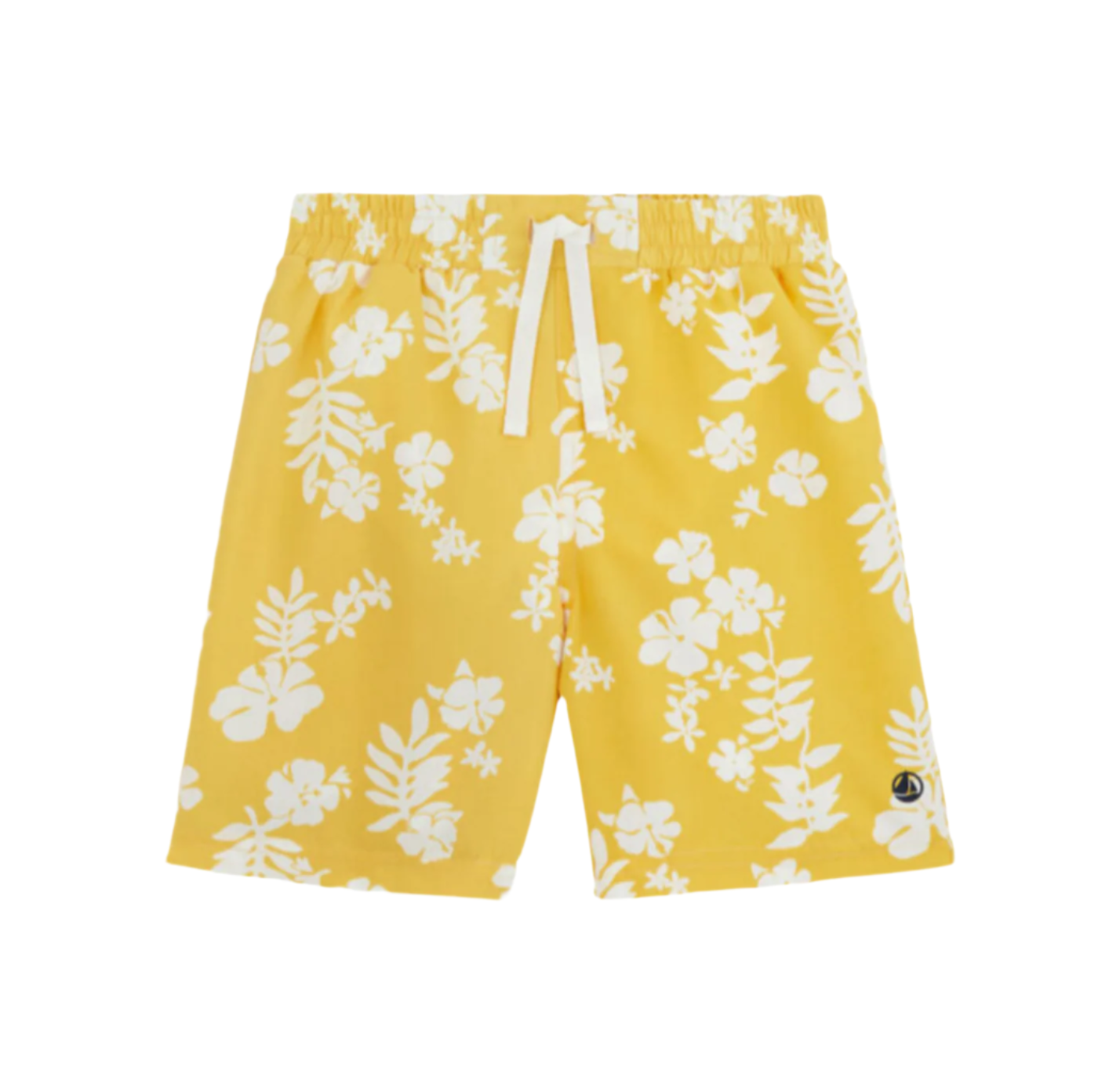 Children’s Hawaiian Print Swim Shorts in Yellow White