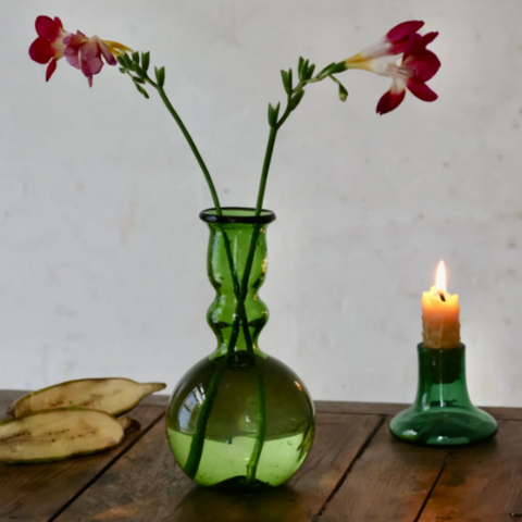 Laveno Montebello Vase in Olive Glass