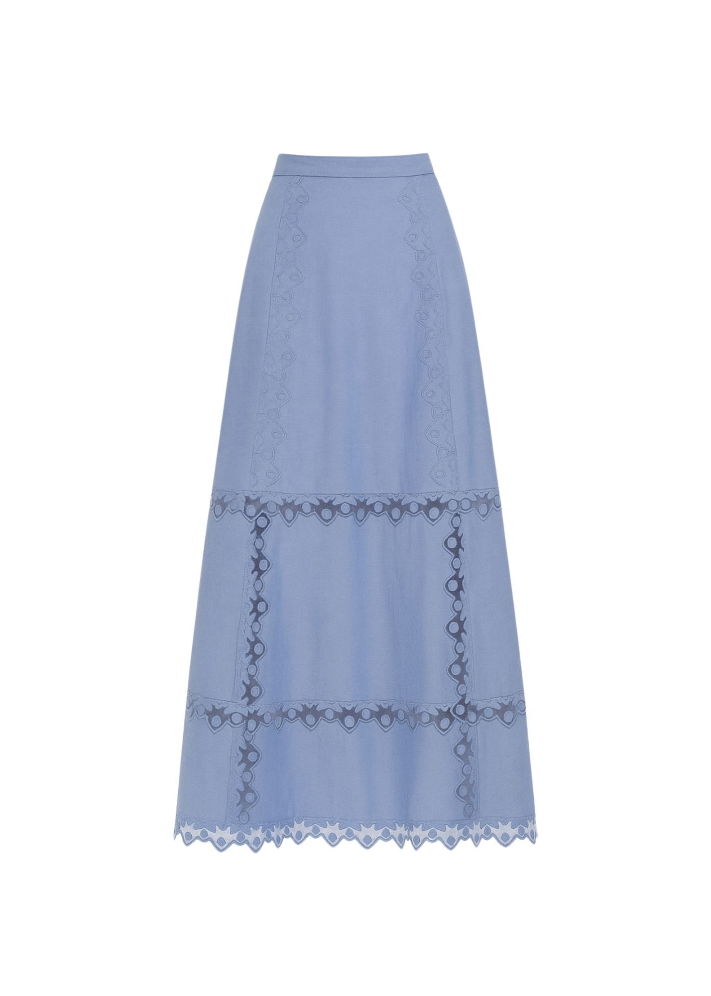 Lucia Flared Chambray Midi Skirt