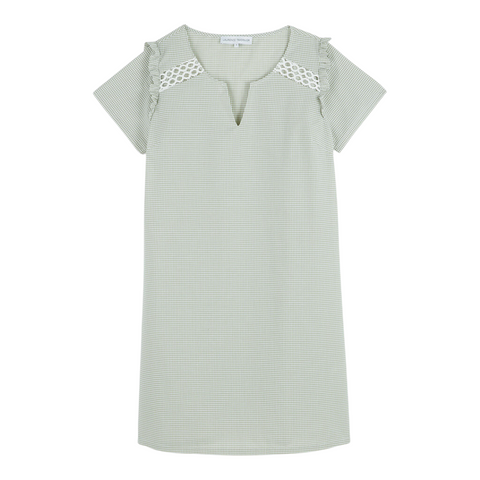 Anita Cotton Voile Short Sleeve Nightgown in Acacia