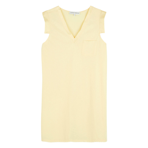 Clarte Satin Trimmed Sleeveless Nightgown in Mimosa