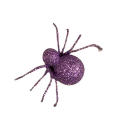 Glittered Spider in Purple