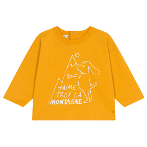 Dog + Mountain Long Sleeve Tee in Yellow