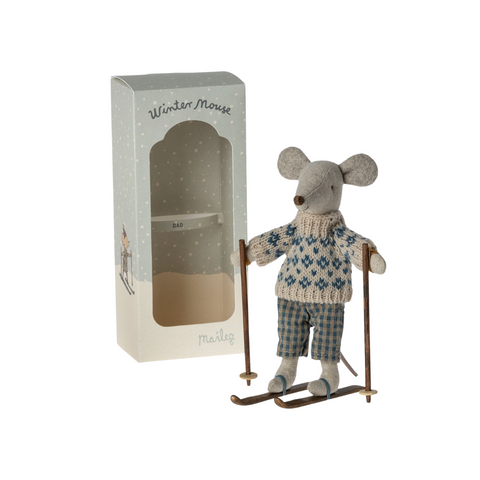 Dad Winter Mouse with Ski Set