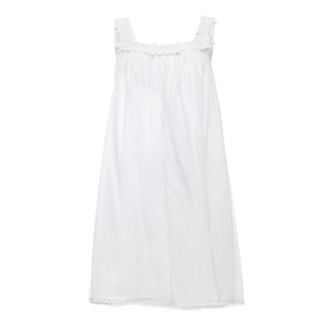 Julia Cotton Tank Nightgown in White