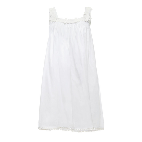Julia Cotton Tank Nightgown in White