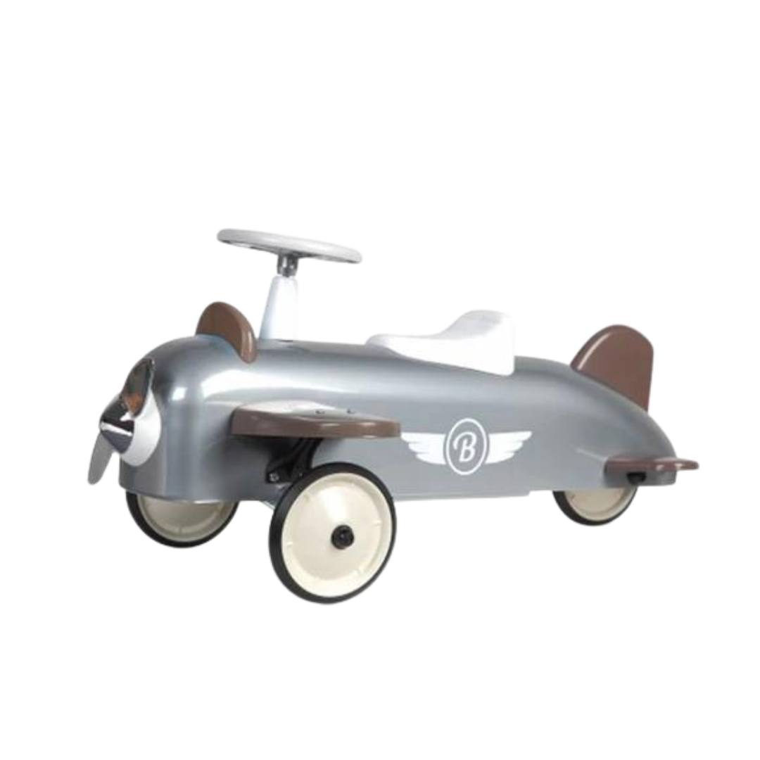 Speedster Rideable Push Plane in Silver