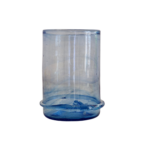 Boudin Bas Vase in Light Blue Glass