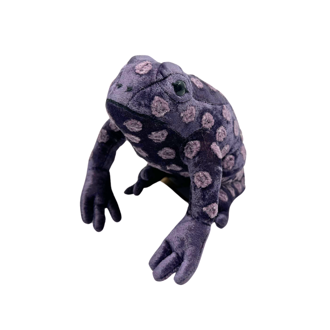 Dotty Silk Velvet Frog in Purple