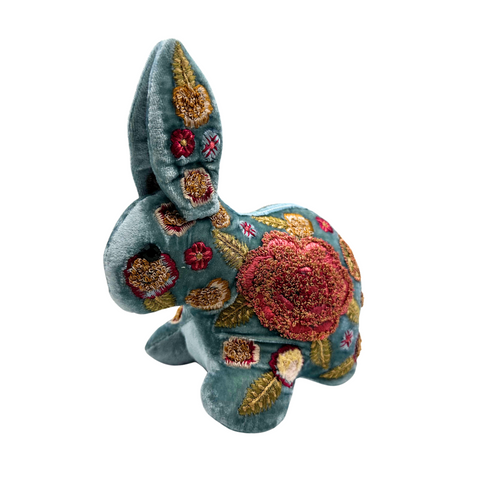 Fleur Silk Velvet Bunny in Ocean