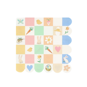 Easter Icon Checkerboard Large Paper Napkins